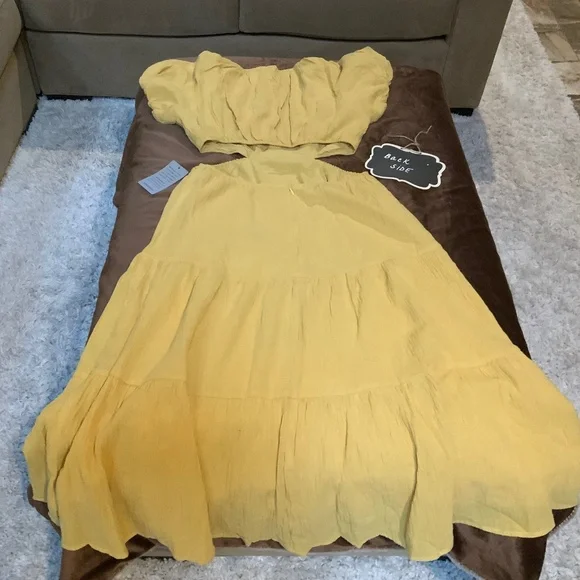 ASTR Butter Yellow M Astr Nordstrom  dress Coquette Balletcore Scandi - Picture 7 of 9